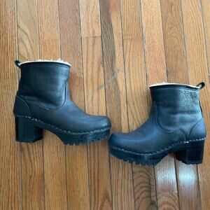 No. 6 store shearling aviator clog boots 7 mid tread